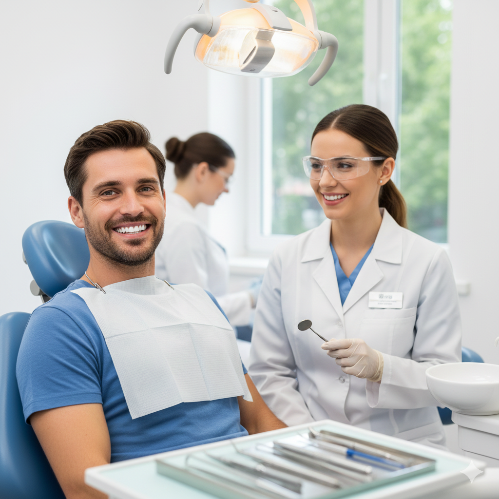 Dentista check-up odontológico moderno