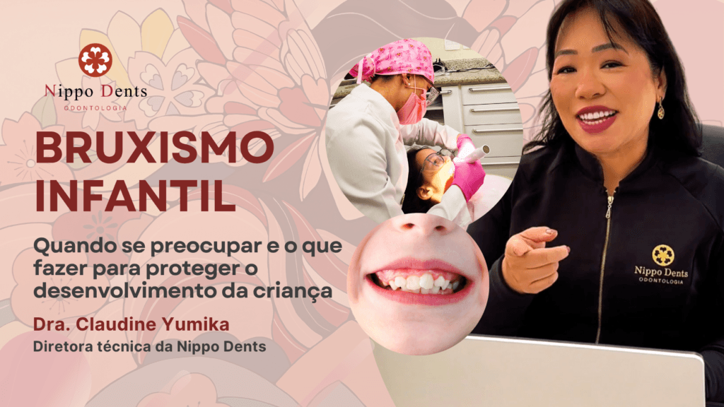 Imagem ilustrativa sobre bruxismo infantil mostrando criança com ranger de dentes durante o sono