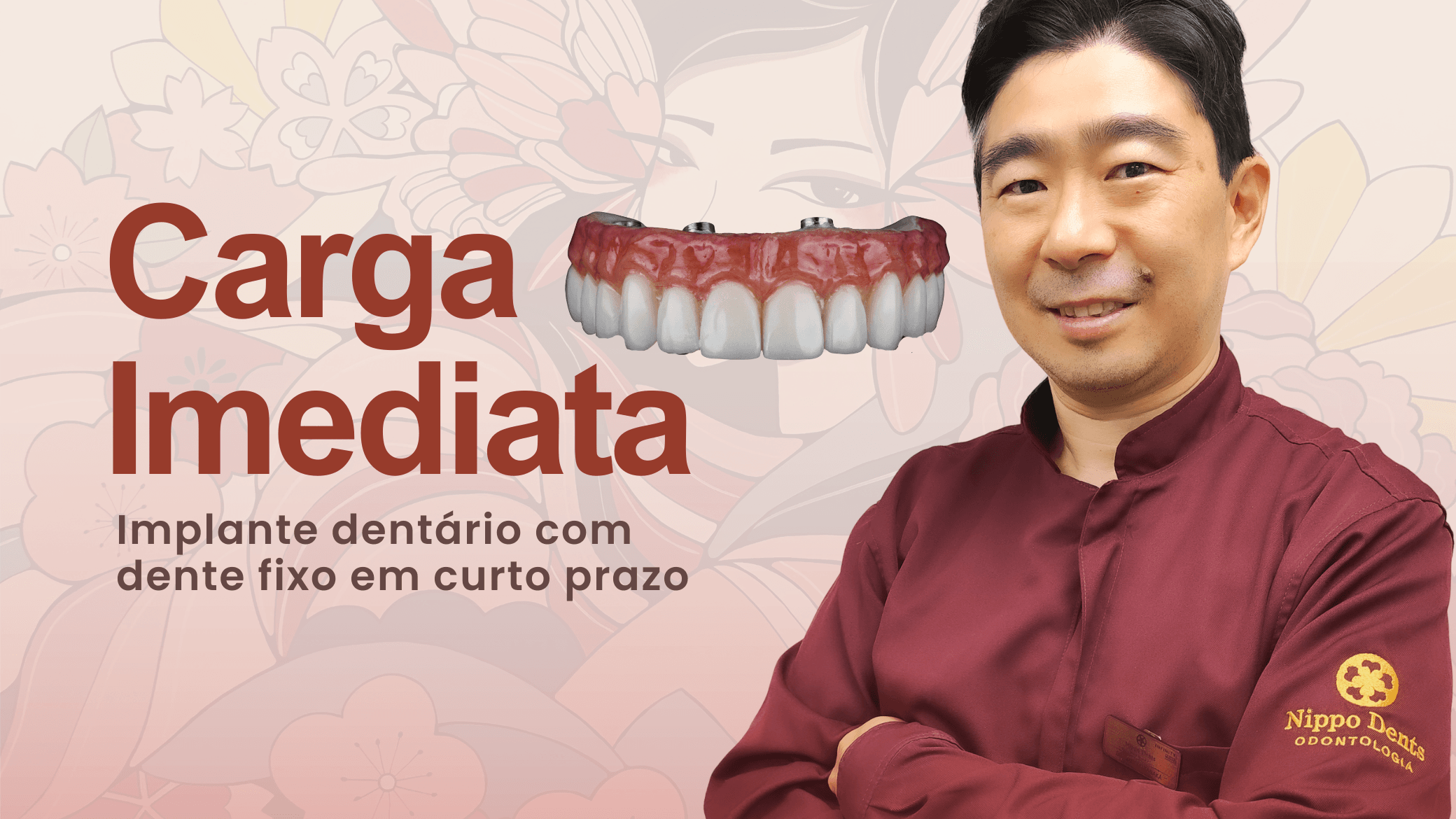 Especialista da Nippo Dents apresentando tratamento de carga imediata com prótese fixa sobre implantes