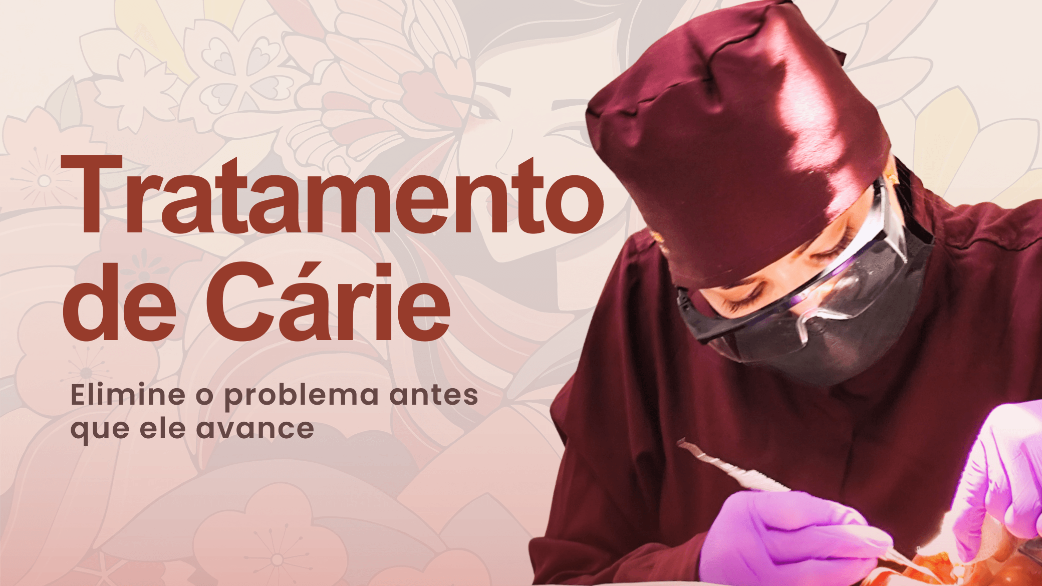 Dentista realizando tratamento de cárie na Nippo Dents Odontologia em São Paulo